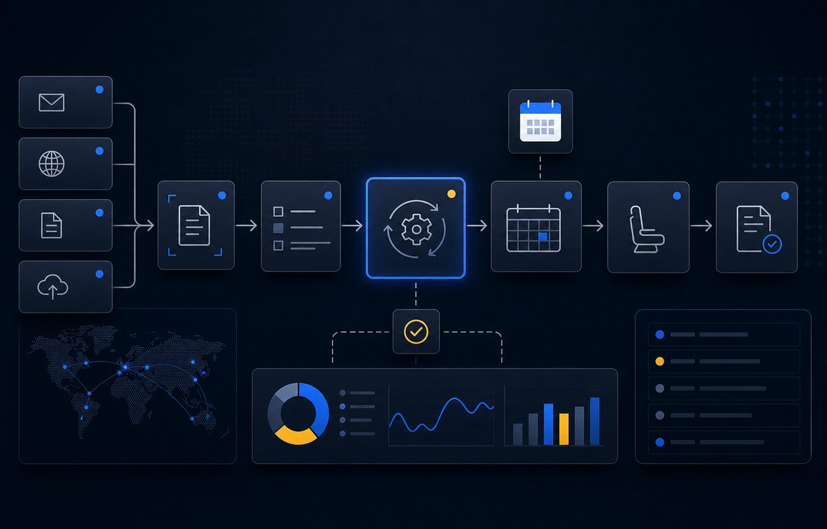 Conceptuele preview van een automatisering en dashboard workflow