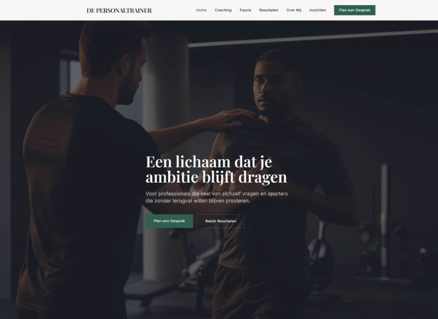 De Personaltrainer website preview